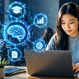 College Classroom with AI Graphic College Classroom with AI Graphic