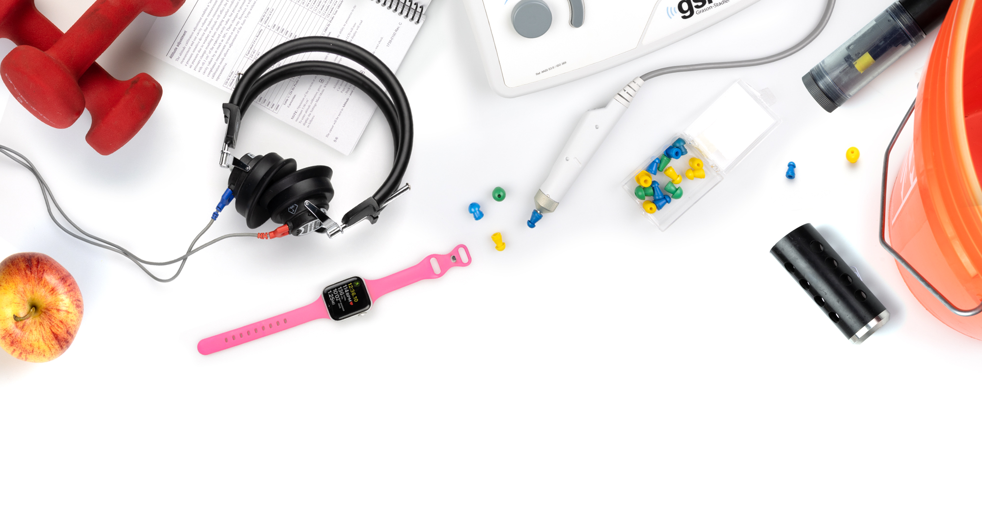 Various items related to Arnold School of Public Health on a white background.